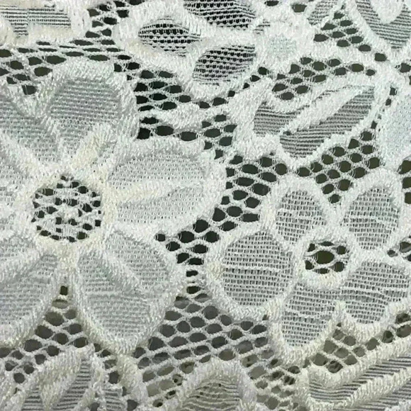 Light gray sweatshirt like top with lace accent sleeves- Size Large - Picture 5 of 7